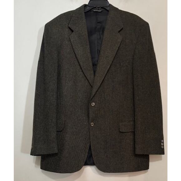 VTG Croft & Barrow Grandpa Blazer Sport Coat Blazer Virgin Wool Camel Hair 44L - Picture 1 of 8